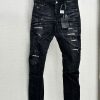 Quần Jeans Dsquared2 Nam Đen Rách Bụi Bặm